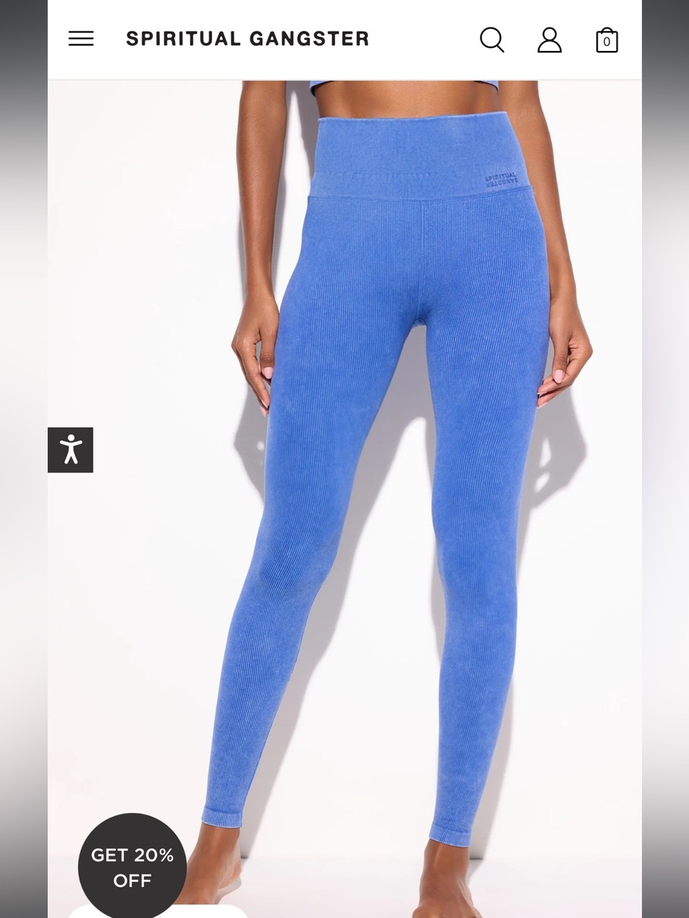 Spiritual Gangster Royal Blue 7/8 Legging (sold out) S